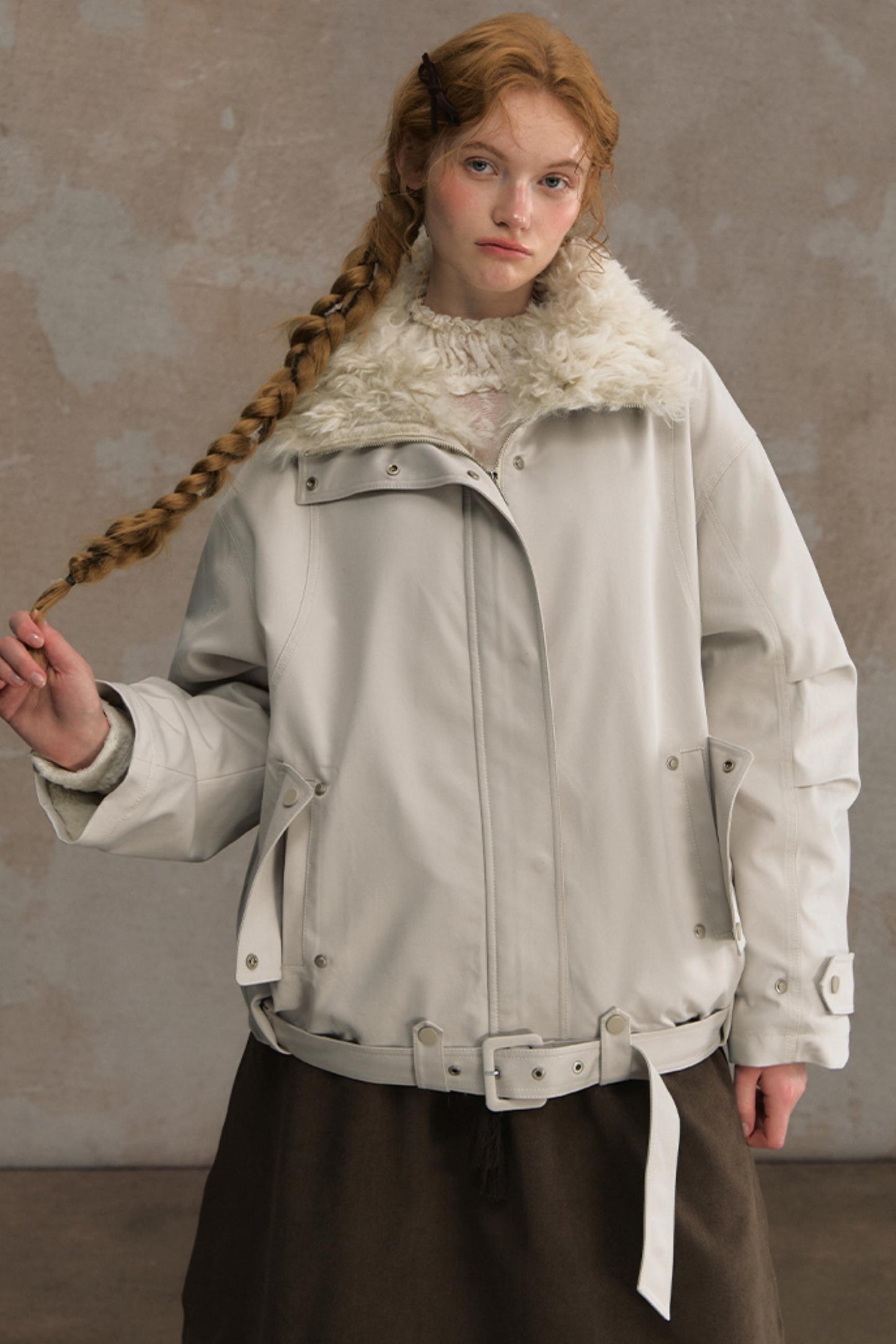 Time Traveler Fur Collar Jacket