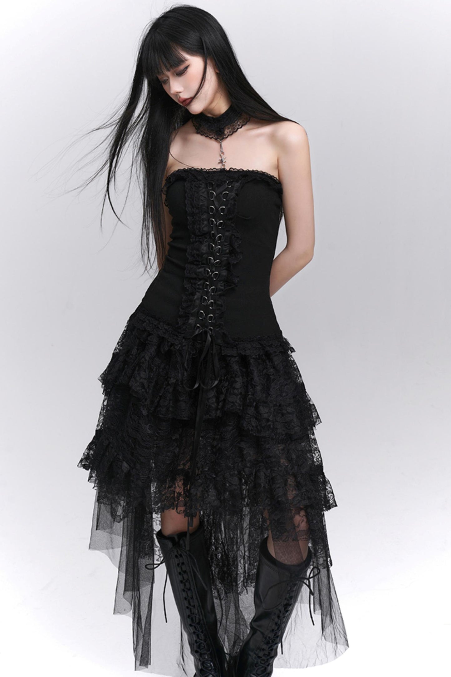 Gothic Lace Halter Skirt