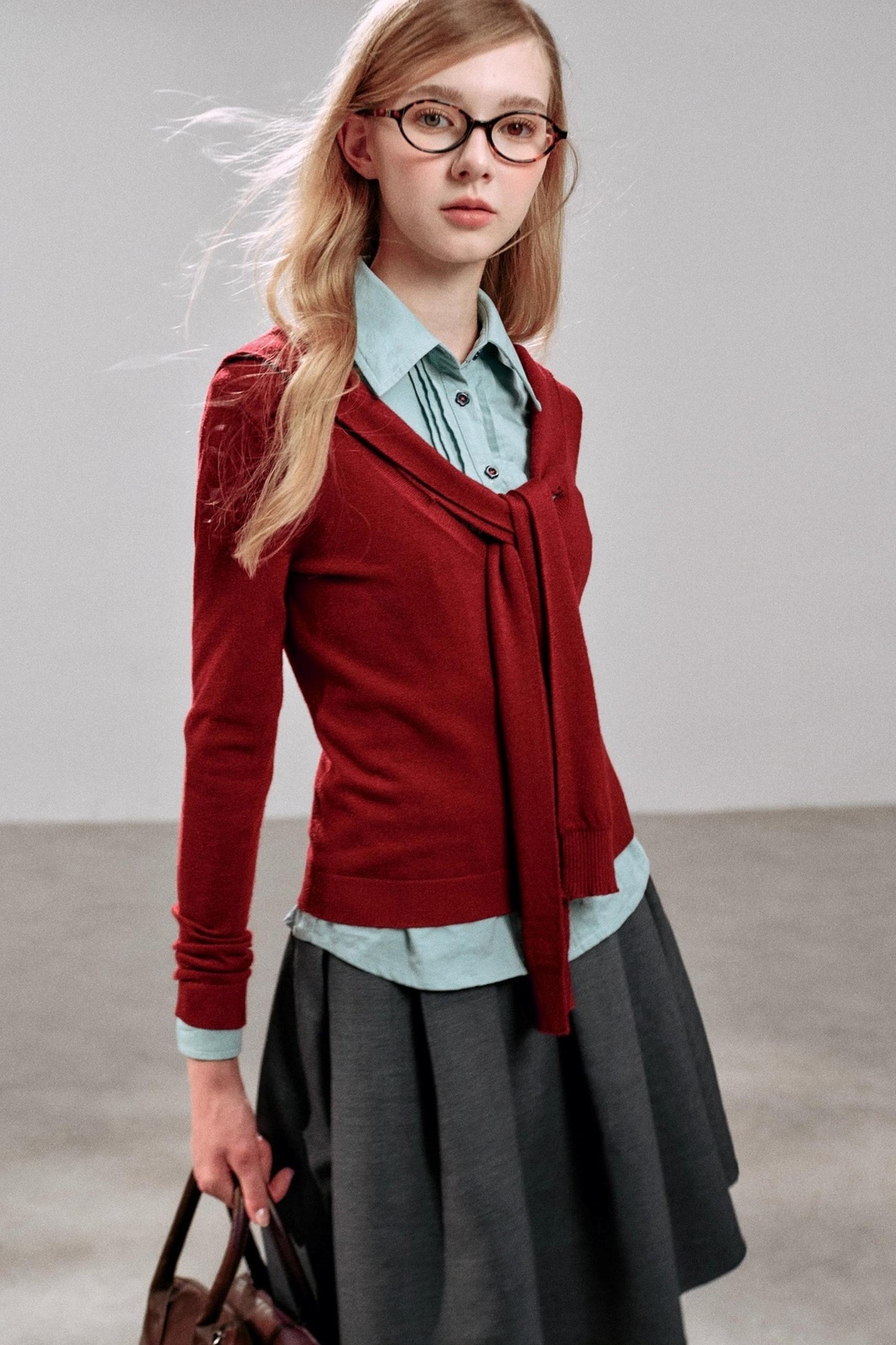 Casual Navy Collar Pullover Sweater