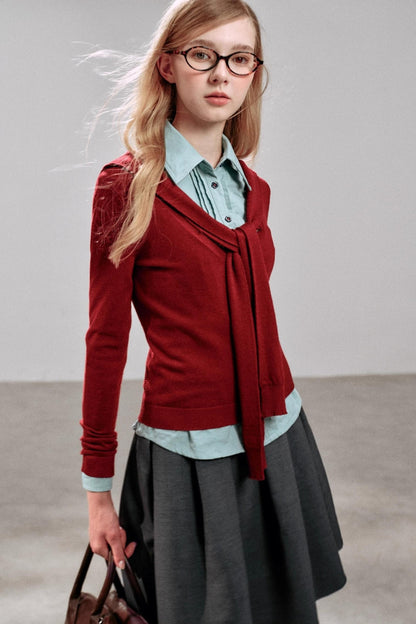 Casual Navy Collar Pullover Sweater