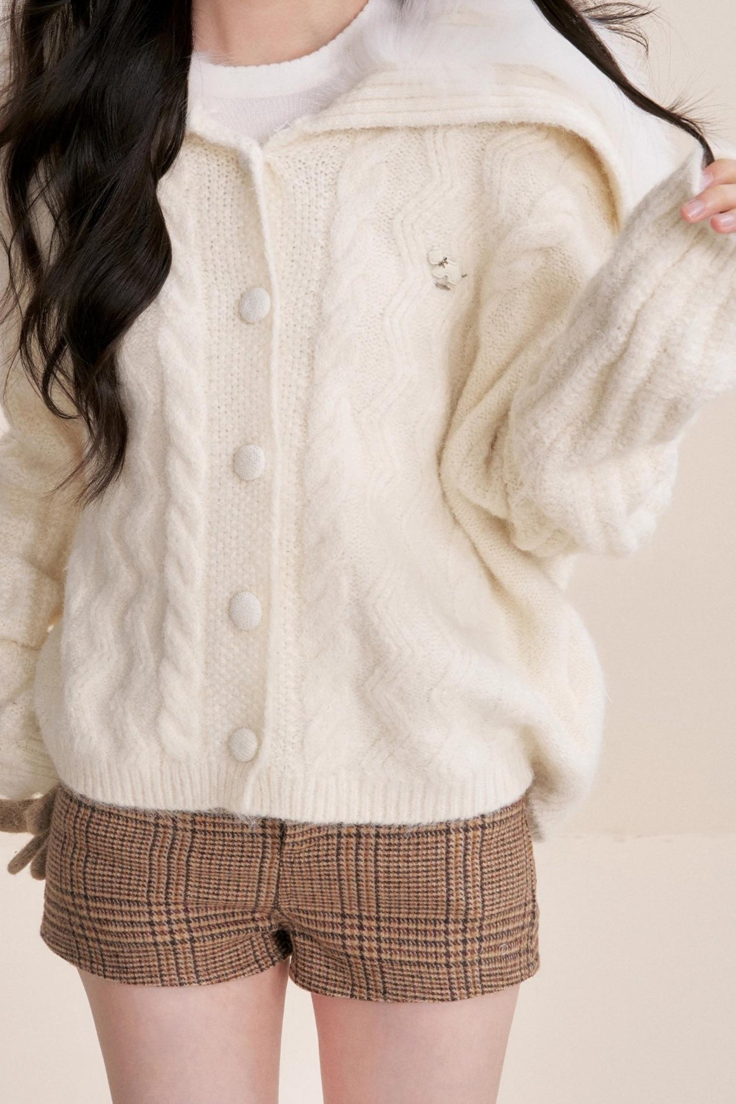 Winter Faux Patchwork Cardigan