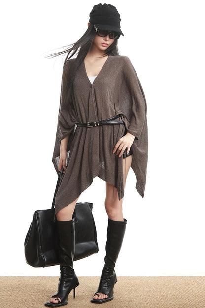 Autumn Lazy Shawl Slim Dress
