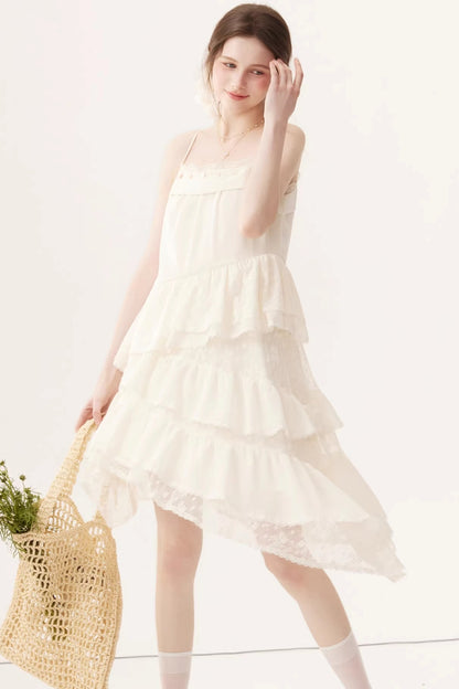 Sheer Irregular A-Line Dress