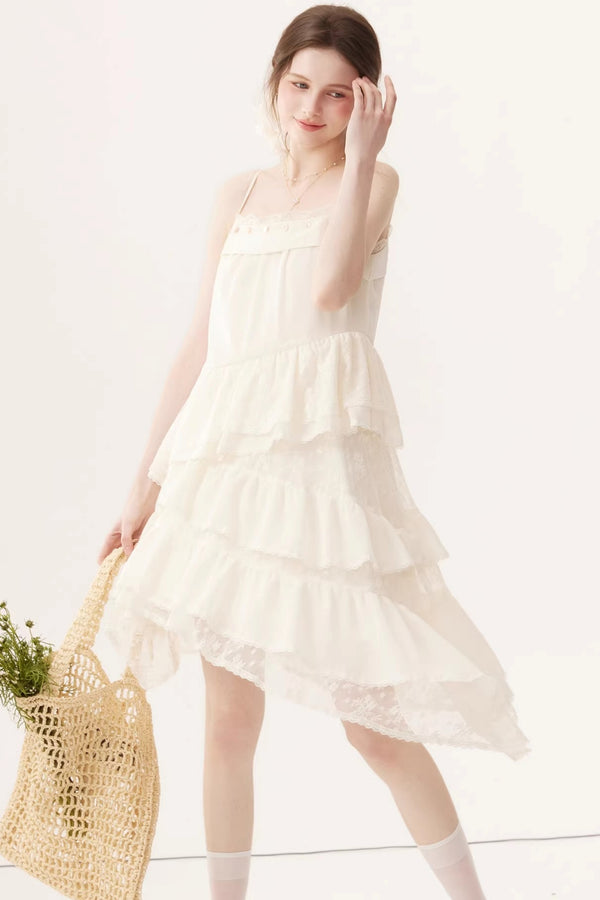 Sheer Irregular A-Line Dress