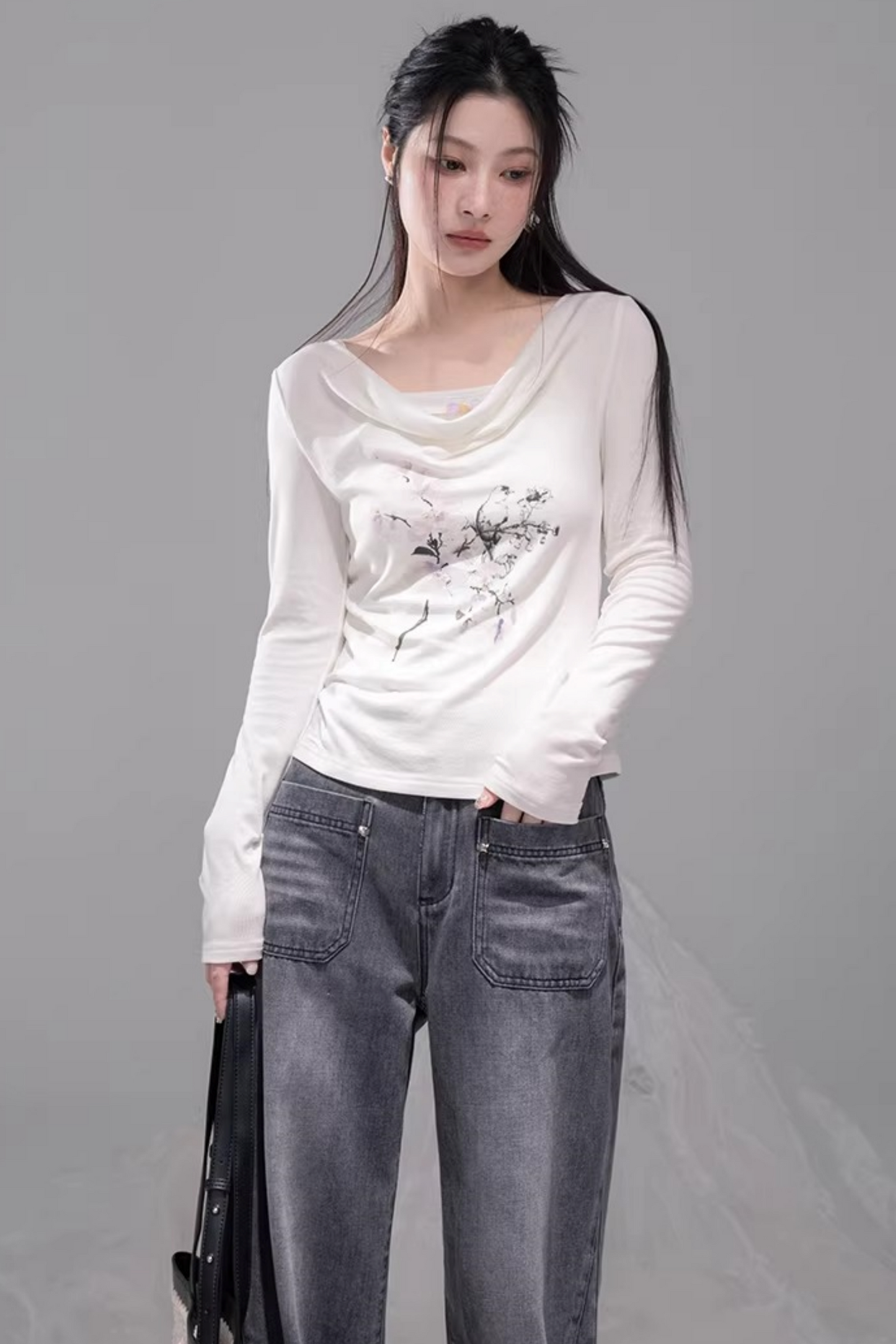 Cloud Beige Lyocell Blouse Set