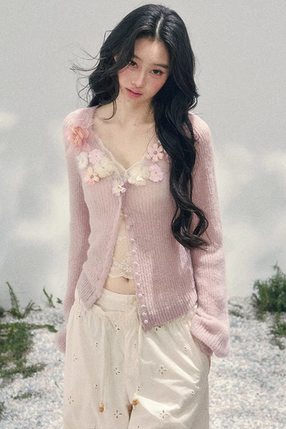 Spring Soft Breeze Floral Sweater Set-Up