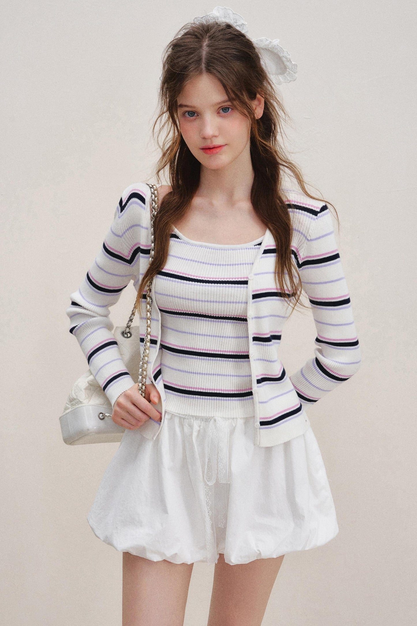 High-Waist Lace-Up Bubble Shorts