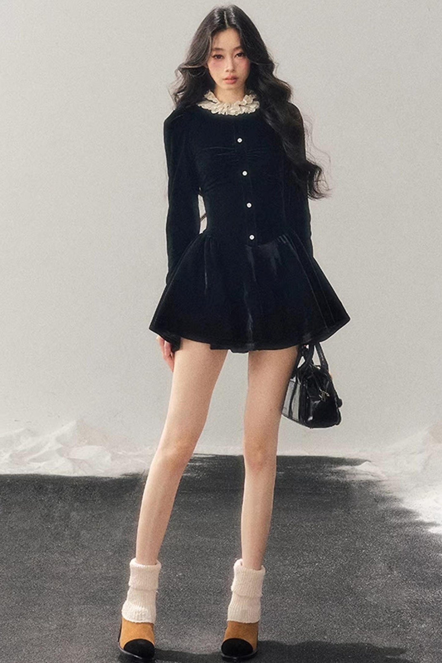 Ruffled Lace Winter Dress