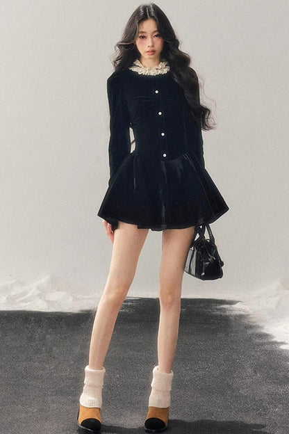 Ruffled Lace Winter Dress