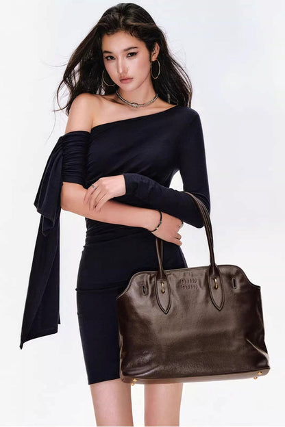 Knitted Streamer Shoulder Dress