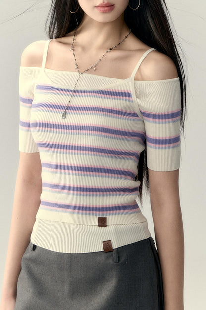 Stripe Wool Strap Base Top