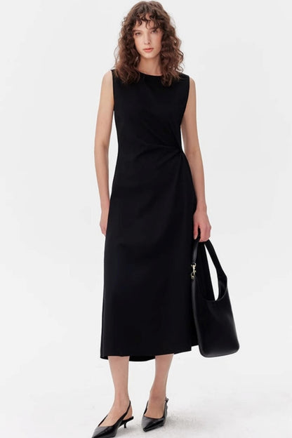 Black Knot Waist Dress