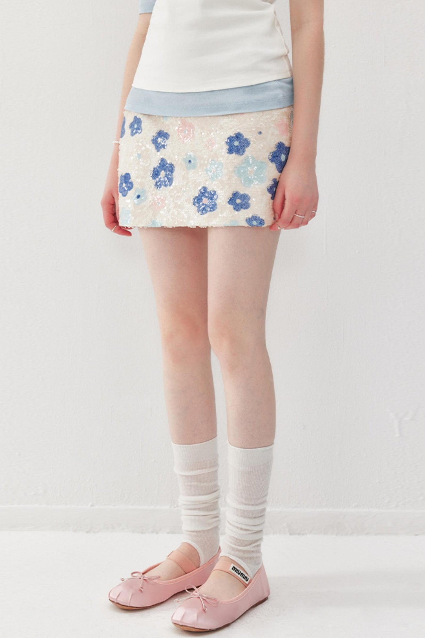 Embellished Sequin A-Line Skirt