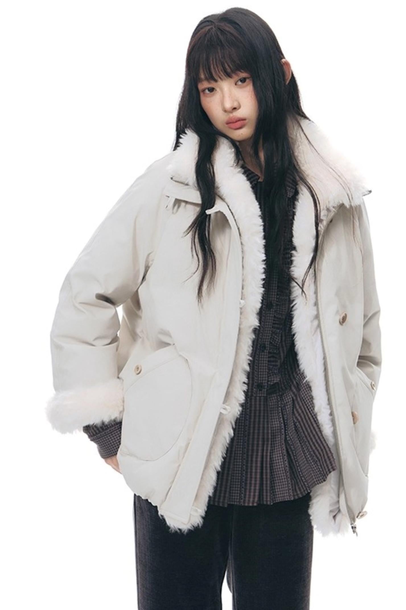 Double-Breasted Ruffled Shirt