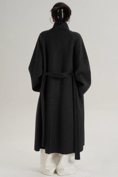 Elegant Charcoal Wool Coat
