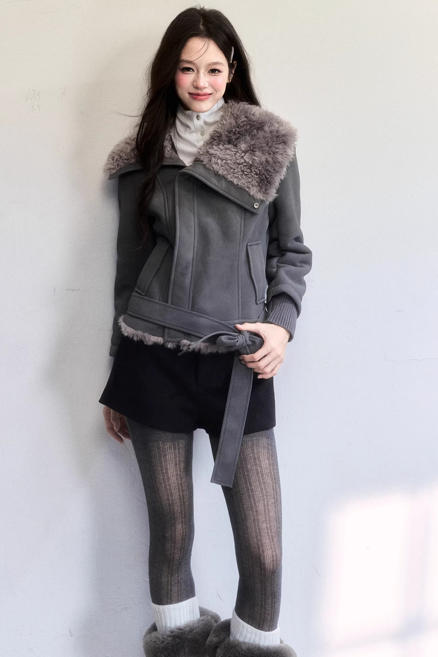 High-Sense Fur Collar Coat