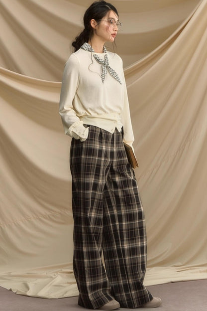 Secret Lazy Plaid Pants