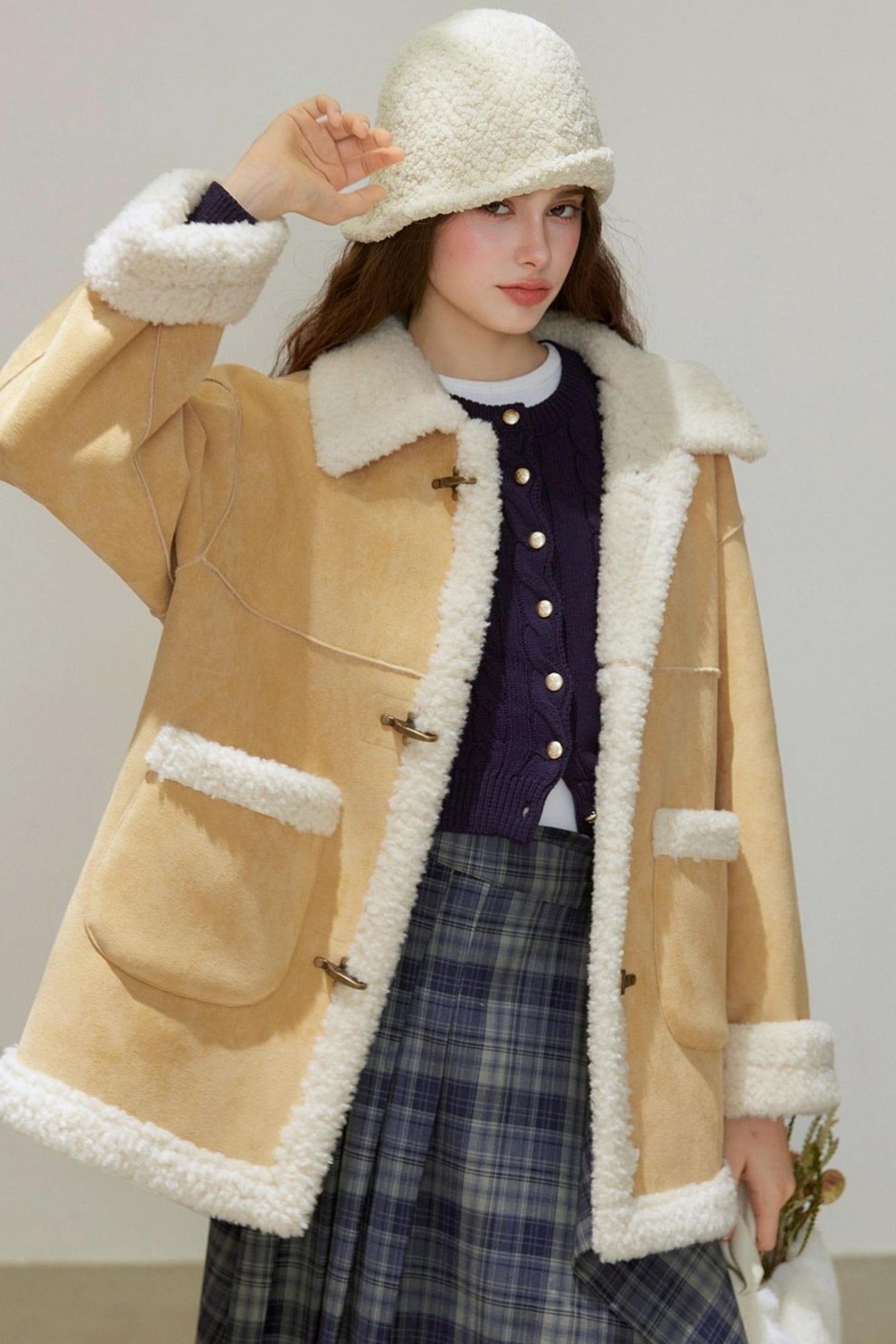 Loose Fit Lambswool Coat