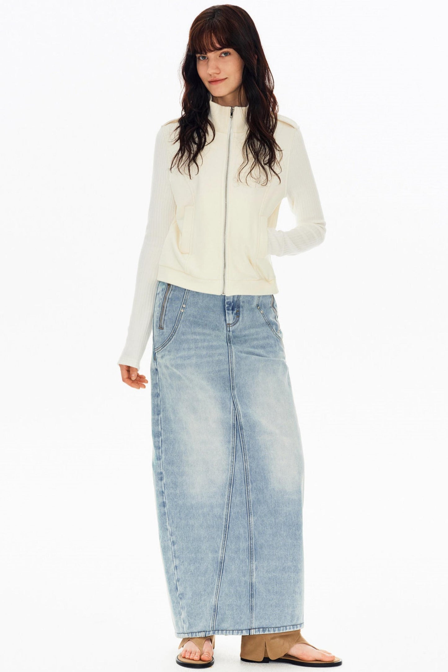 Vintage Washed Denim Skirt