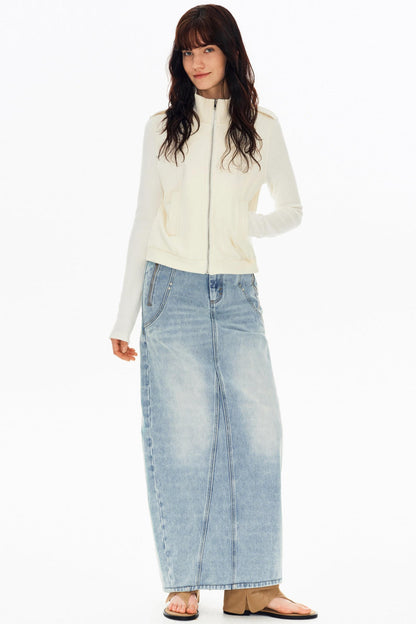 Vintage Washed Denim Skirt