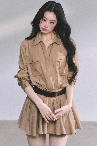 Plaid Two-Piece Winter Dress Set-Up