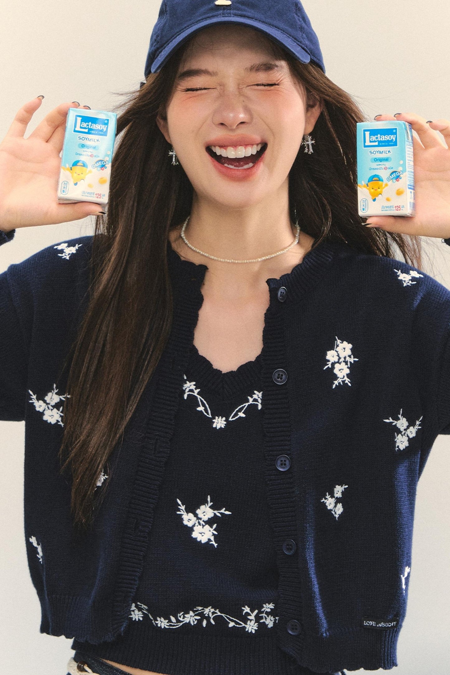 Knit Floral Cardigan Set-Up