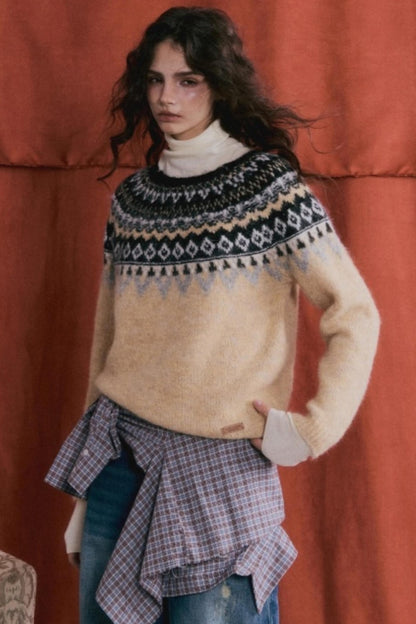 Wool Blend Fair Isle Sweater