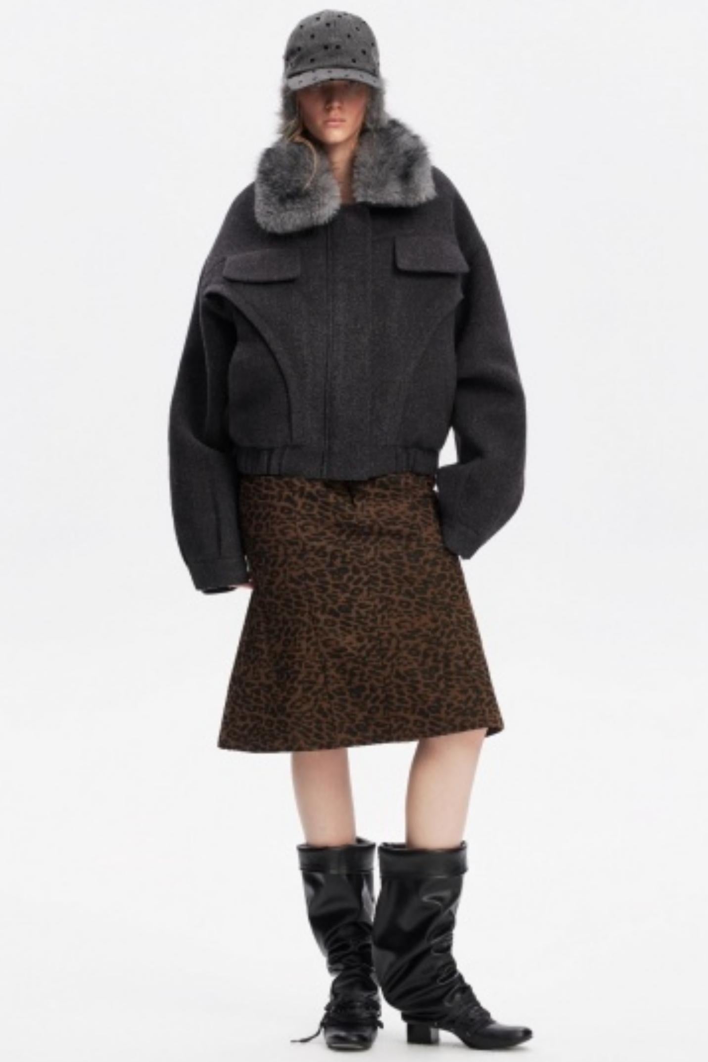 Korean Leopard Fishtail Skirt