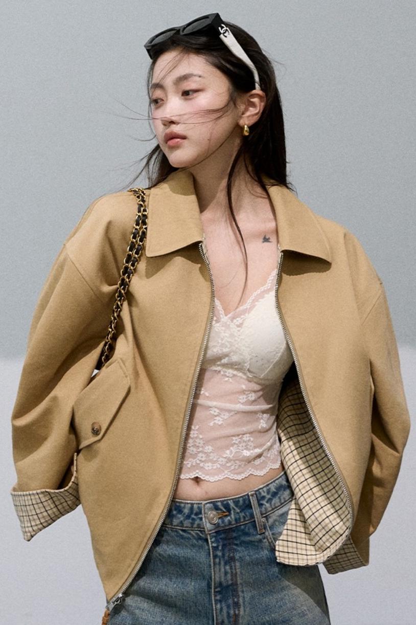 Cotton Corduroy Reversible Plaid Jacket