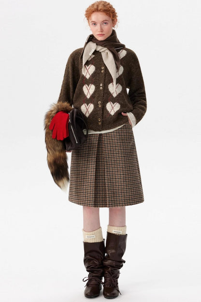 Retro Heart Knit Cardigan