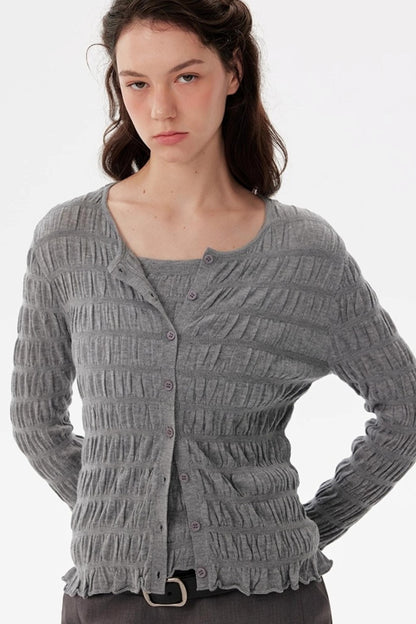 Woolen Slim Knit Cardigan & Sling Set-Up