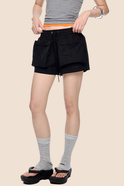 Pleated Quick-Dry Sports Shorts
