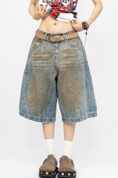 Distressed Denim Shorts