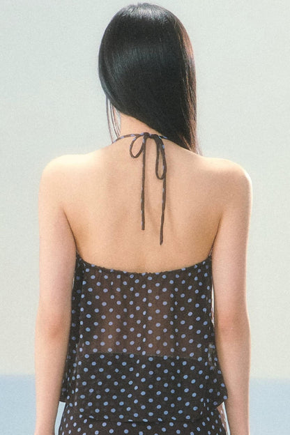 Retro Contrast Polka Dot Camisole Set-Up