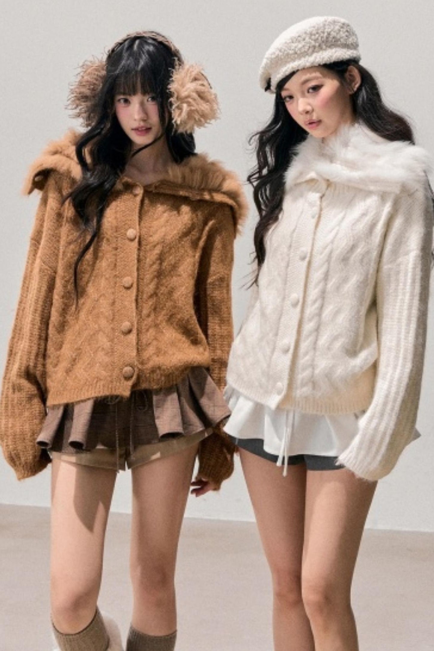 Fox Fur Knit Cardigan