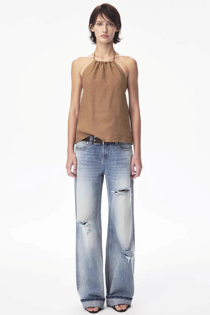 Tencel Ramie Halter Top