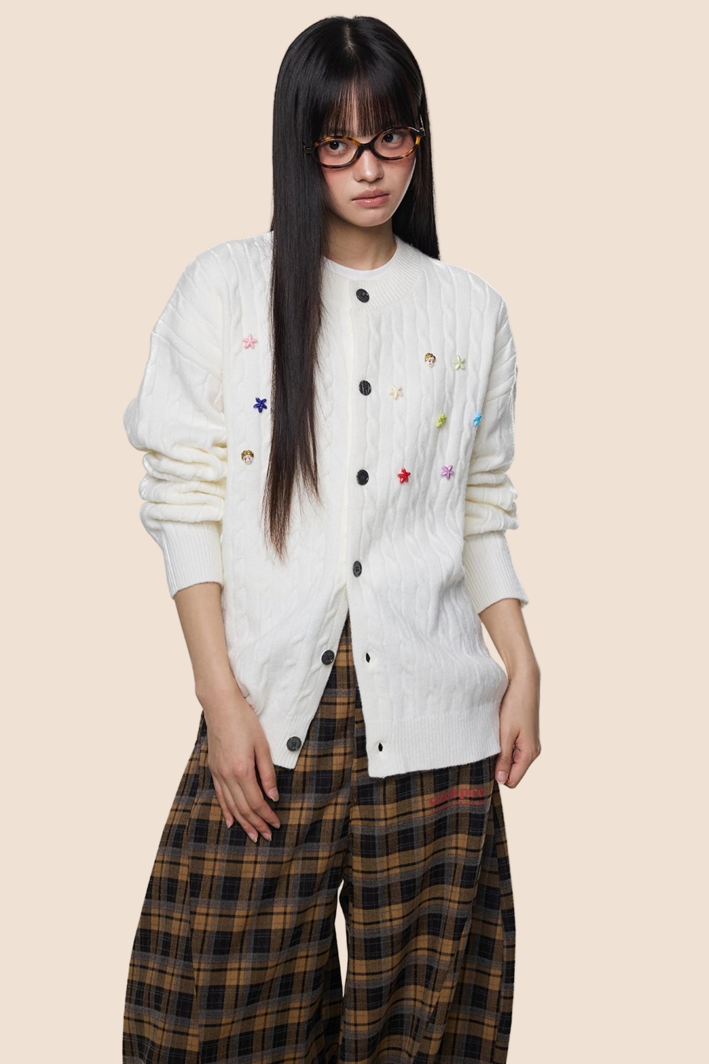 Studded Beaded Knit Cardigan