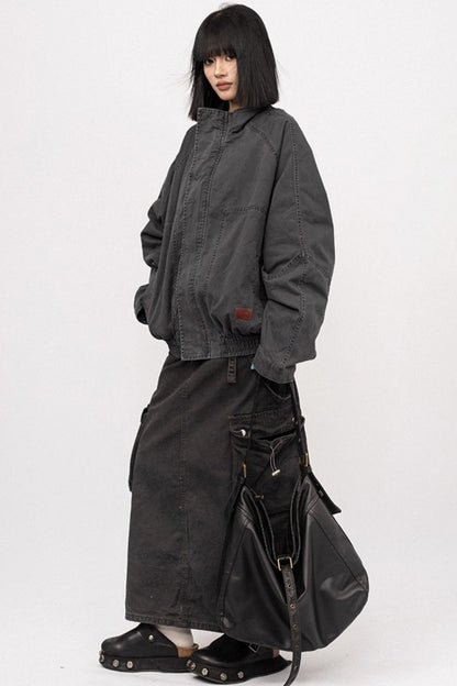 American Vintage Stand Collar Cargo Jacket