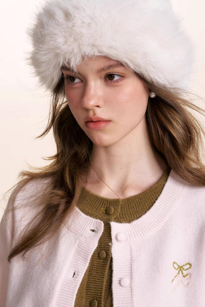 Wool Blend Color-Blocked Cardigan