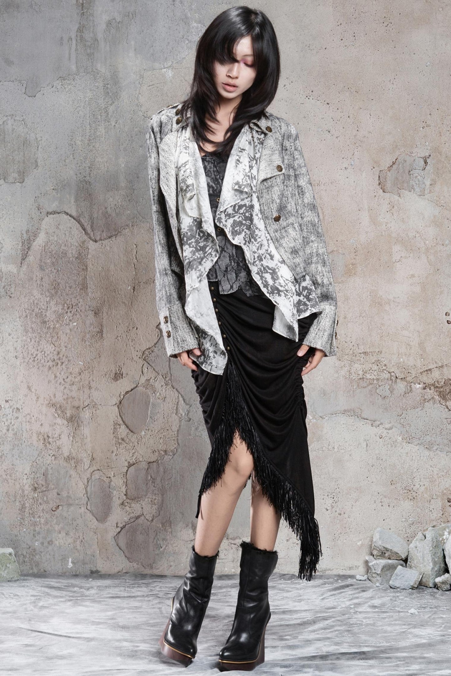 Vintage Printed Slim Jacket