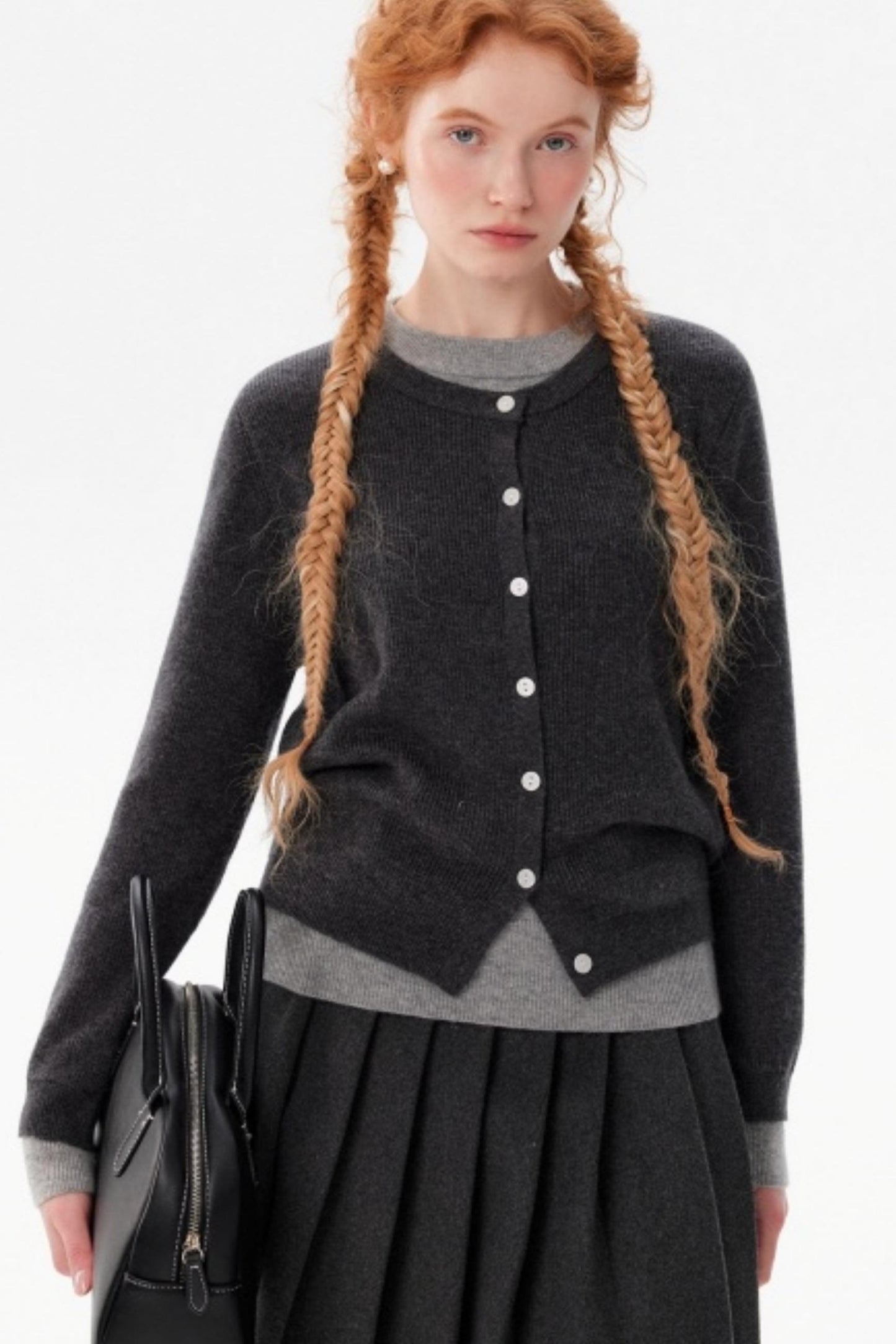 Color-Blocked Knit Fake Two Sweater