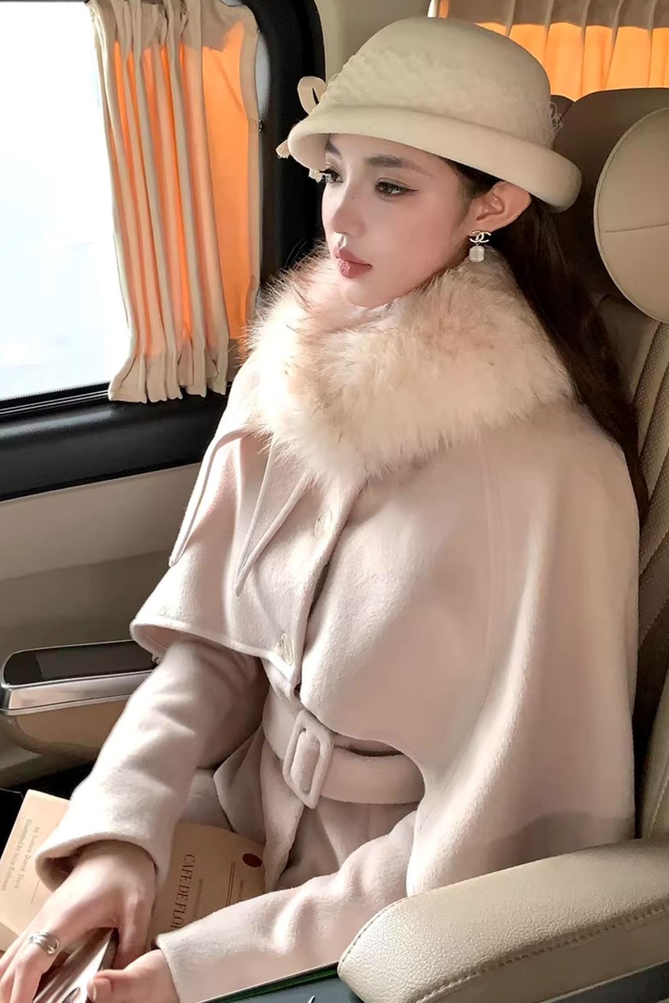 Showa Snowflake Wool Cape Coat