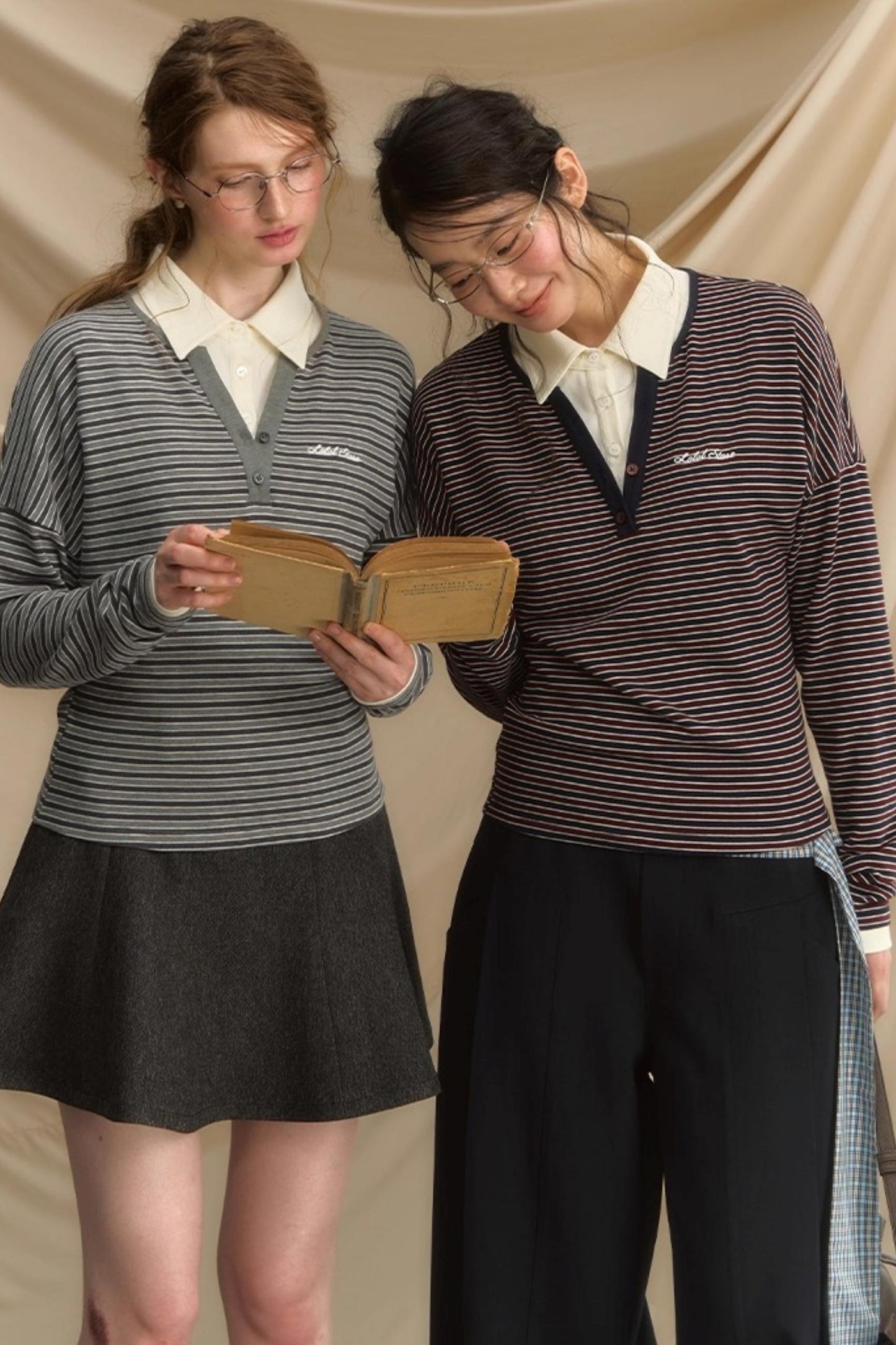 High-Intelligence Striped Long-Sleeved T-Shirt