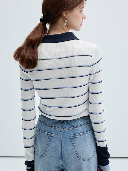 Sailing Day Striped Knitwear Top