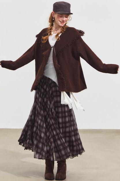 Lazy Fringe Hooded Cardigan