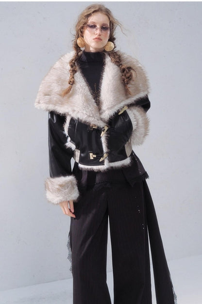 Vintage Leather Patchwork Jacket