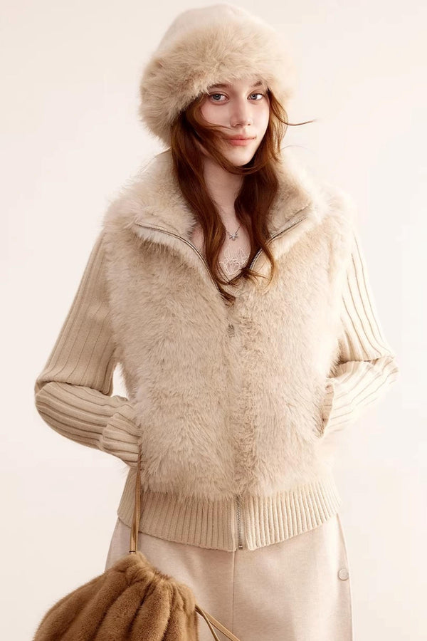 Detachable Sleeve Fur Coat
