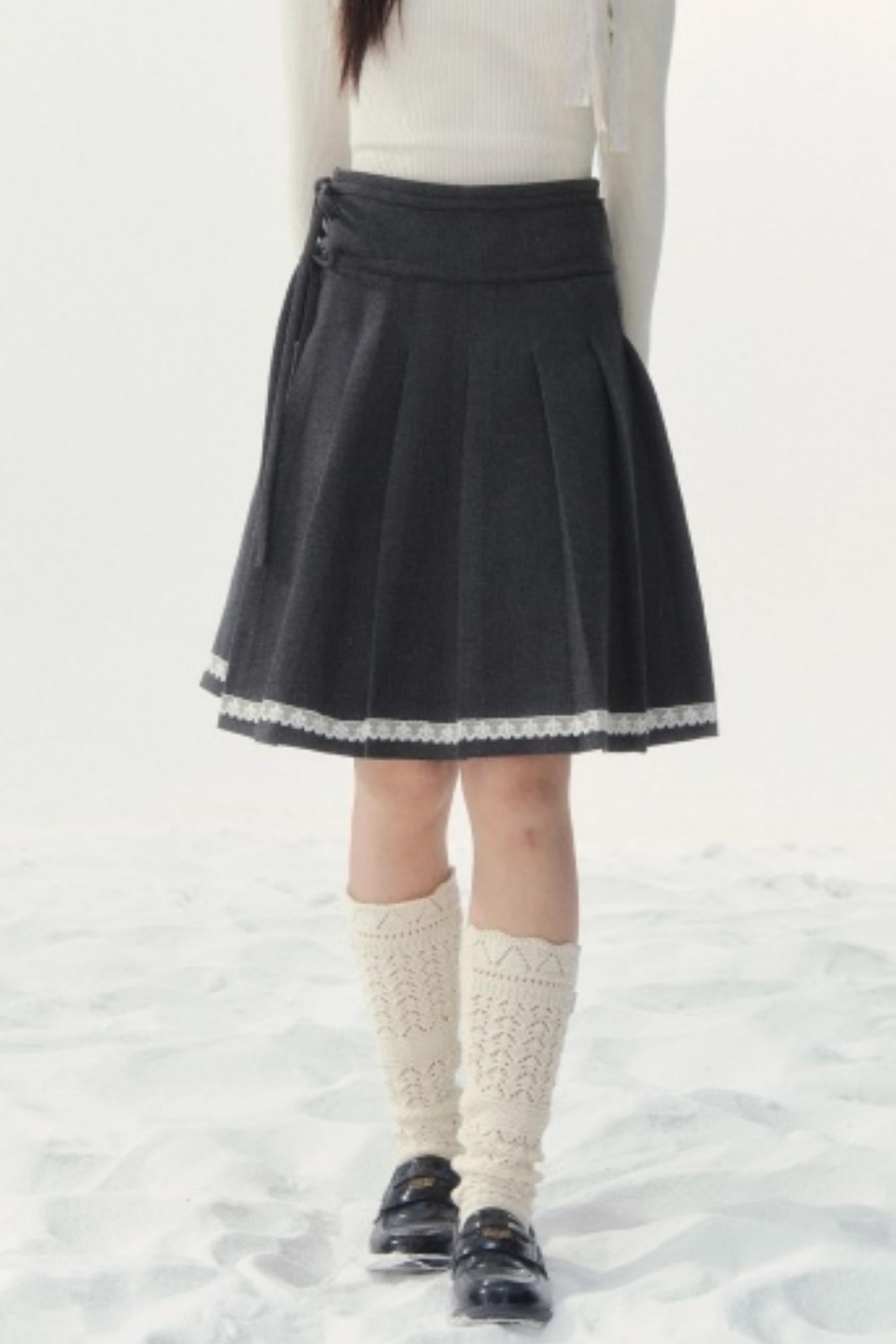 Late Love Letter Woolen Skirt