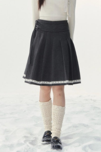 Late Love Letter Woolen Skirt