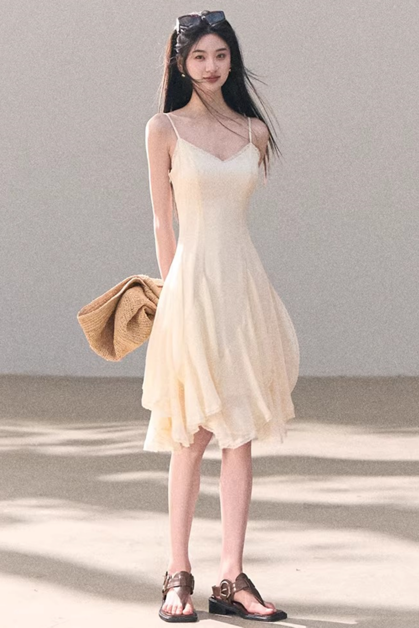 Chiffon Irregular Lace Dress